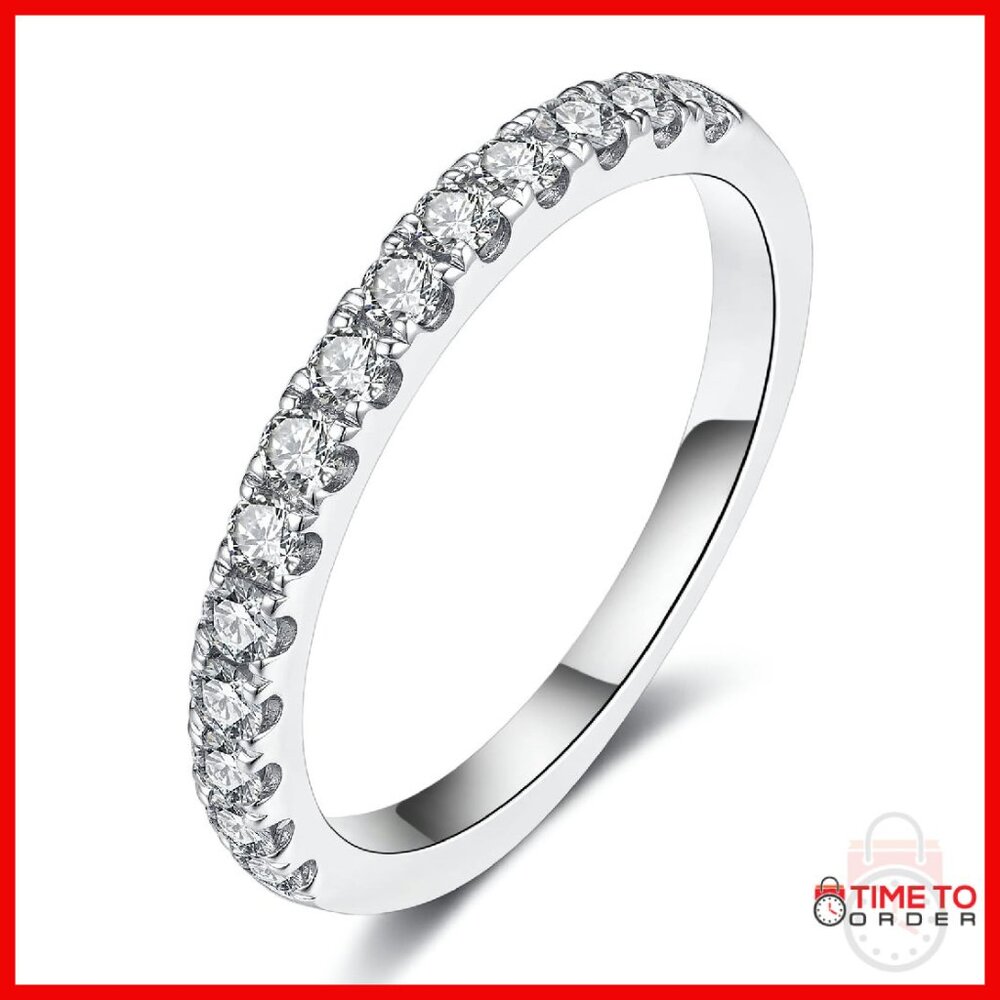 Lab Grown Diamond Eternity Wedding Band 0.42ct Size 7 18k White Gold